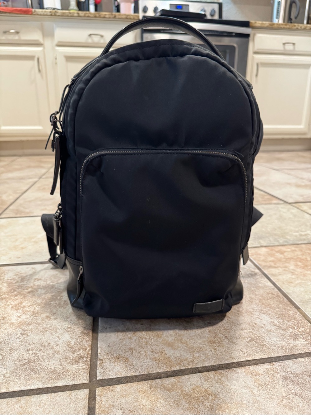 Tumi Harrison Black Nylon laptop Backpack with Front Zip Pocket